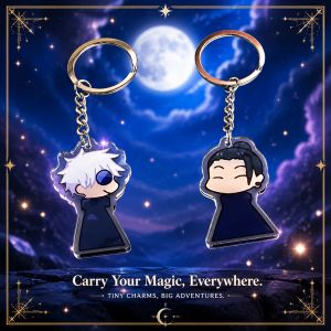 Bandai | Anime Funny Gojo Satoru Geto Suguru Cosplay Keychain Bag Pendant Keyring Jewelry Gift