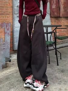 Fashionable Belted Loose Wide Leg Design Sensation Pants Women Autumn New Style 2025 High Waist Slimming Casual Pants