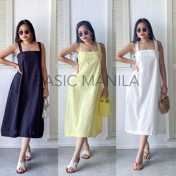 BASIC MANILA | Chill Friday Linen Midi Dress | Lazada PH