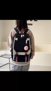 Sanrio Kuromi large capacity backpack student school bag anime cartoon print USB interface backpack2026