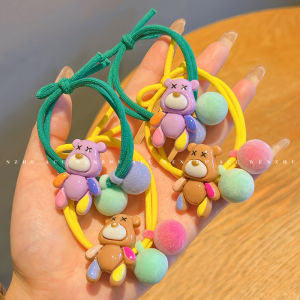 Dây Buộc Tóc Hình Gấu Dễ Thương Cho Bé Gái Dây Buộc Tóc Cao Su Đàn Hồi Cao Phụ Kiện Tóc Đơn Giản Dây Buộc Tóc Đuôi Ngựa