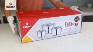 Bộ nồi Inox 304 cao cấp 3 lớp liền khối Kalpen Kazler KZ1 16cm 20cm 24cm