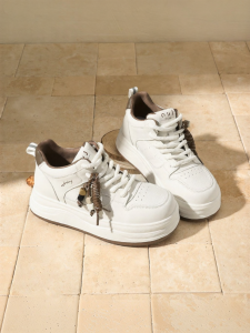 Josiny | Comfortable Elevating White Womens Thick-soled Shoes Board Shoes