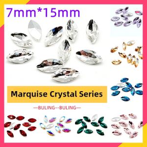Handmade DIY Sharp Bottom Horse Eye Drilled Rhombus Water Diamond Nail Art 3D Drill Shoe Decoration Accessories Scatter Beads