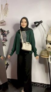 CARDIGAN BASIC KANCING GOLD TEBAL PREMIUM RAJUT POLOS VIYA