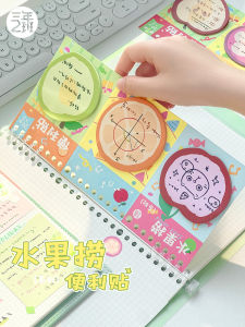 กระดาษโน้ตสามชั้นลายผลไม้ ฉีกได้ ติดแน่น โปร่งแสง แผ่น สติ๊กเกอร์แก้ไขสำหรับนักศึกษา