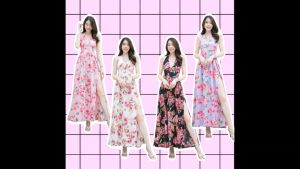 ยาว ผ่าหน้า เอวสม้อค สายผูกคอ เดรส ไปทะเล เที่ยวทะเล (ฟรีไซส์ M อก 32-36 เอว24-32 สพ36-42 ยาว50) - CC 16660 Dress