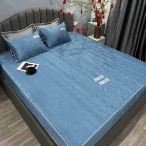 Bộ Ga Gối Phi Lụa Min Min Hoạ Tiết Trần Công Nghệ Mới Với 7 Tông Màu Chủ Đạo Có Thể Giặt Máy