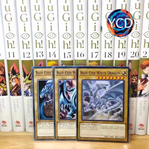 [YCDcardgame] Thẻ bài Yugioh Chính Hãng Set 3 lá Blue-Eyes White Dragon (3 Art) - Common