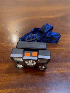 LED ไฟหน้าห้าคอร์แบบชาร์จไฟได้ติดหัวโคมไฟโคมไฟตกปลากลางแจ้งระยะยาวโคมไฟของคนงานเหมือง