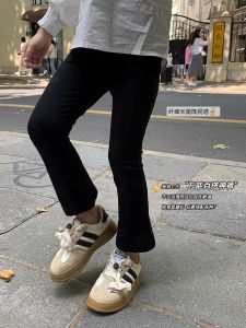 Girls Fall Fashionable Elastic Bell Bottom Pants Childrens Stretchy Base Layer Outerwear Korean Style Kids Trousers
