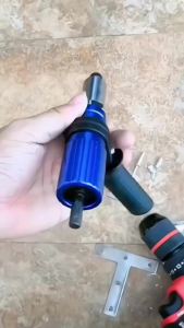STONEGO Electric Rivet Gun Adapter 2.4mm-4.8mm Rivet Nut Gun Drill Adapter Cordless Riveting Tool Insert Nut Pull Rivet Tool