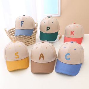 CAE - Topi Bisbol Anak Laki Perempuan 2-7 tahun Inisial Huruf A B C D F G K M N P S U Baseball Hat Import