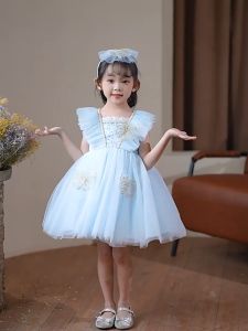 Đầm công chúa cho bé gái màu trắng hồng dự tiệc đi múa đẹp từ 14-35kg hàng Quảng Châu cao cấp (kèm cài tóc)