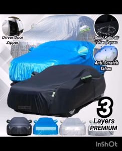 Alpha Car Cover Premium High Quality Outdoor Waterproof Thick Tebal Cotton UV proof Selimut Penutup Sarung Kereta Car