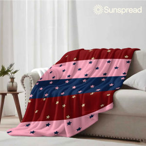 Beast Kingdom | Color Star Stripe Soft Warm Flannel Blanket Lightweight Cozy Christmas Halloween Home Decor Room