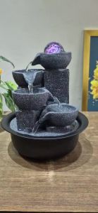 น้ำพุตั้งโต๊ะ รุ่น24512สีเทาเข้ม น้ำพุล้นตั้งโต๊ะทำงาน ตกแต่งบ้าน น้ำล้นเสริมฮวงจุ้ย น้ำตก ของขวัญมงคล