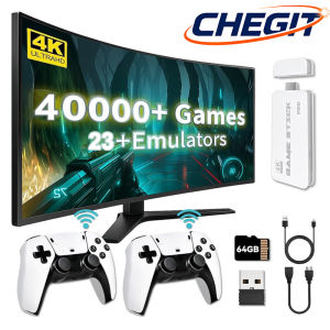 M15 Built-in 3/40000+ Retro Games 4K TV Game Stick 64GB Console with Wireless Gamepads Supports 23+ Simulators for HD TV Gaming