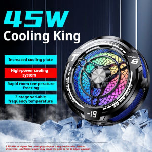 New 45W Semiconductor Tablet Cooler Large Area Powerful Cooling Magnetic RGB Phone Cooler for Pad/Gaming Phones with Lights