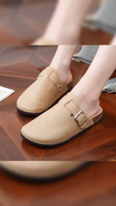 Trending Korean Fashion Women Closed Toe Canvas Clogs Non Slip Flat Rubber Sole Comfortable Daily Walking Summer Lazy Sandals