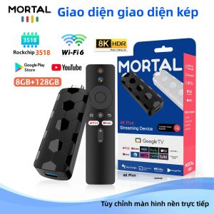Android TV Stick R3+ Rockchip RK3518 8K HDR 2.4G 5G WiFi6 8GB 128GB Điều Khiển Bằng Giọng Nói Google Thiết Bị Giải Mã Truyền Hình HDMI-Compatible