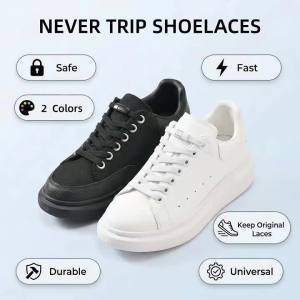 No Tie Elastic Shoelaces Clips Quick Release Lace Locks for Kids Adults Easy Snap Secure Fastener One Second Convenient Colorful