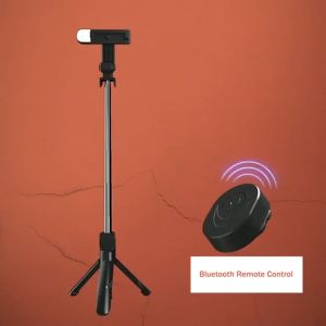 Portable 4 IN 1 Wireless Bluetooth Adjustable Selfie Stick Tripod With LED Light Stand Compatible With Any Phone