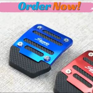 1 Pair Aluminium Alloy Car Auto Vehicle Pedal Non-slip Foot Brake Decals Cover