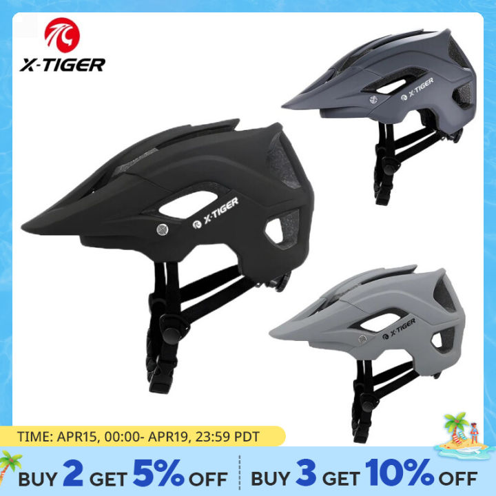 X-TIGER Bicycle Mountain Bike Helmet One-piece Road Bike Helmet Tour De ...