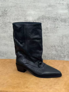 CAIZINI | Retro Pointed Toe Loose Fit Trousers Fashion Chunky Heel Ankle Boots