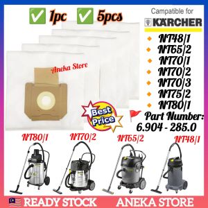 ✨READY STOCK✨ Compatible Karcher Vacuum Cleaner Dust Bag NT48/1 NT65/2 NT70/1 NT70/2 NT75/2 NT80/1 Replacement Karcher Vacum Vacuum Bag Filter Penyimpan Habuk Vakum Beg Spare Part Accessories 吸尘机袋