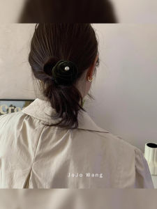 Velvet Rose Hair Ties Headwear French Style Hair Accessories Fresh out New Pearl Glittering Hair Bands Original Design Hair Accessories