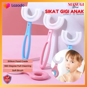Sikat Gigi Bayi Anak Teether Anak Modern Impor Aman Toothbrush U-Shaped Teether Silicone