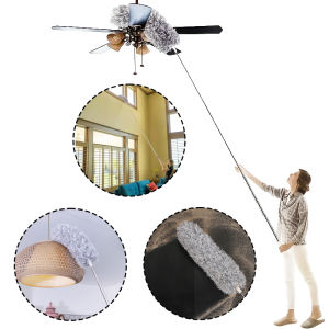 250 Cm Extended Chicken Feather Duster Extendable and Curved Ceiling Cleaning Broom Household Electrostatic Dust Collector Tools