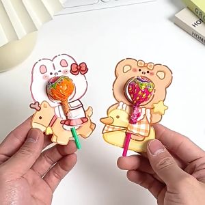 BabyShop-A93 Kartu Ucapan Permen Lolipop Motif Kartun Lucu Greeting Card Lollipop