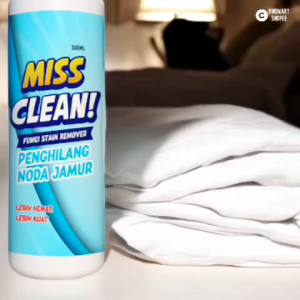 Miss Clean Penghilang Noda Luntur Karat Jamur Tinta Pakaian Cairan 100ml Untuk Baju Putih & Berwarna