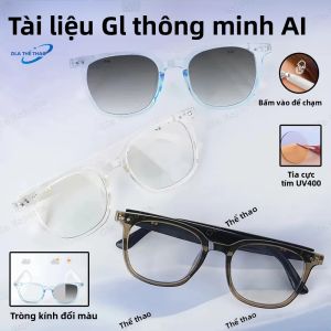 Kính Thông Minh AI Với Tròng Kính Đổi Màu Tai Nghe Bluetooth Gọi Nhạc Tai Nghe Trong Suốt Chống Ánh Sáng Xanh Dành Cho Nam Và Nữ