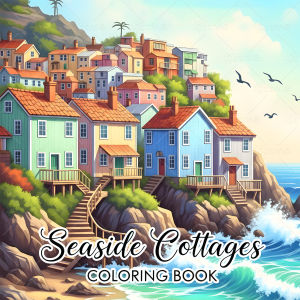 Seaside Town Coloring Book for Adults Bold Easy Scenic Patterns Relaxation Stress Relief DIY Painting Drawing Book Perfect Gift