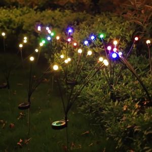 GetGadget⚙ 6LED/10LED Firefly Solar Garden Lights Solar Outdoor Swaying Lights Waterproof Solar Powered Firefly Lights Solar Swaying Light Solar Garden Lighting Lampu Raya Lampu Laman Rumah Decorative Stakes for Outdoor/Patio/Yard/Garden