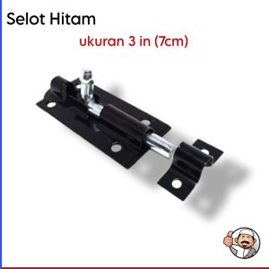 Selot pintu jendela besi ukuran 3 in 7cm lengkap dengan sekrup