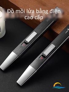 Bật Lửa Điện Sạc USB Chống Gió SSGP Súng Mồi Lửa Bếp Ga Nến Thơm Pin Dùng 1 Tháng Vỏ Hợp Kim Kẽm Khóa An Toàn Cao Cấp