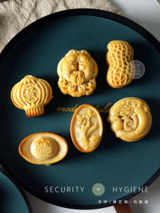 Moon Cake Mold Household Embossed Hand-Pressed Green Bean Cake Model Printing Tool Cold Cover Pastry Cantonese Non-Stick 50G