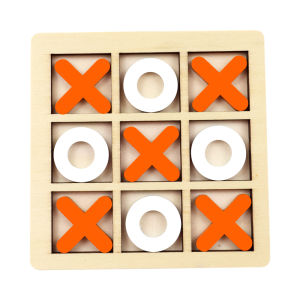 Wooden XO Tic Tac Toe Game Mini Chess Board Interaction Puzzle Training Montessori Early Educational Toys Gift for Kids Boy Girl