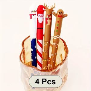 4pcs Christmas Erasable Pens -  Fine Tip Quick-Dry Smooth Write Erasable Student Note Xmas Gift