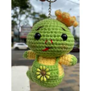 Móc khóa rắn cute (Snake) đội vương miện bằng len milk cotton cao cấp handmade cao 115cm