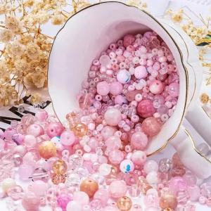 50g Hạt Thủy Tinh Tròn Nhiều Màu Sắc Đường Kính 6mm & 8mm Dùng Làm Đồ Trang Sức Tự Làm - Nguyên Liệu Làm Vòng Tay & Vòng Cổ