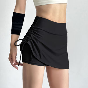 Womens Sporty Mini Skirt with Inner Lining Running Tennis Casual Yoga Skirt Elastic Butt Covering Skirt Breathable Quick Dry