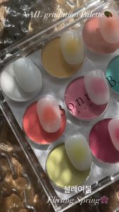 [ BonnieB ] Bảng phấn Ombre nails cao cấp tông màu Pink tao hiệu ứng nail chuyển màu cực đẹp với 1 khay 9 màu