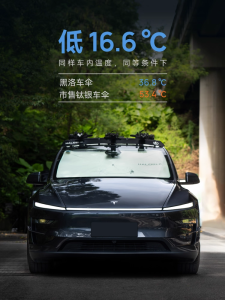 Haloblk Sunshade Umbrella for Tesla Front Windshield Super Cool Heat Insulation Heat Protection Light Blocking Car Sunshade