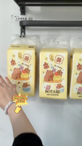 【10 Packs】 Botare With Cute Capybara Pattern Air-Cushion Tissue 7500 Sheets Deluxe Comfort Super Soft tissue for Family Use
